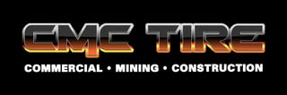 GMC Tire logo with gold and silver text showing Commercial, Mining, and Construction services